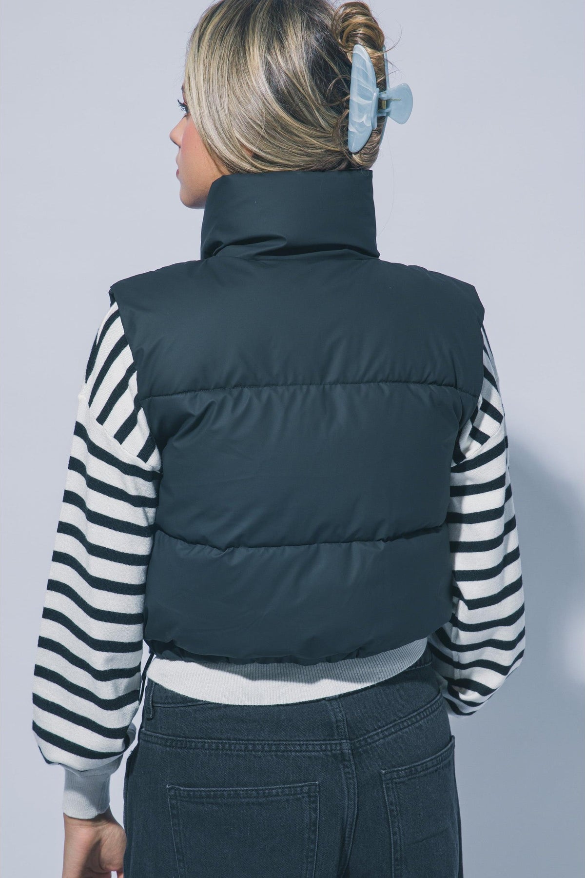 Chaleco puffer corto con cuello alto — 5137VN