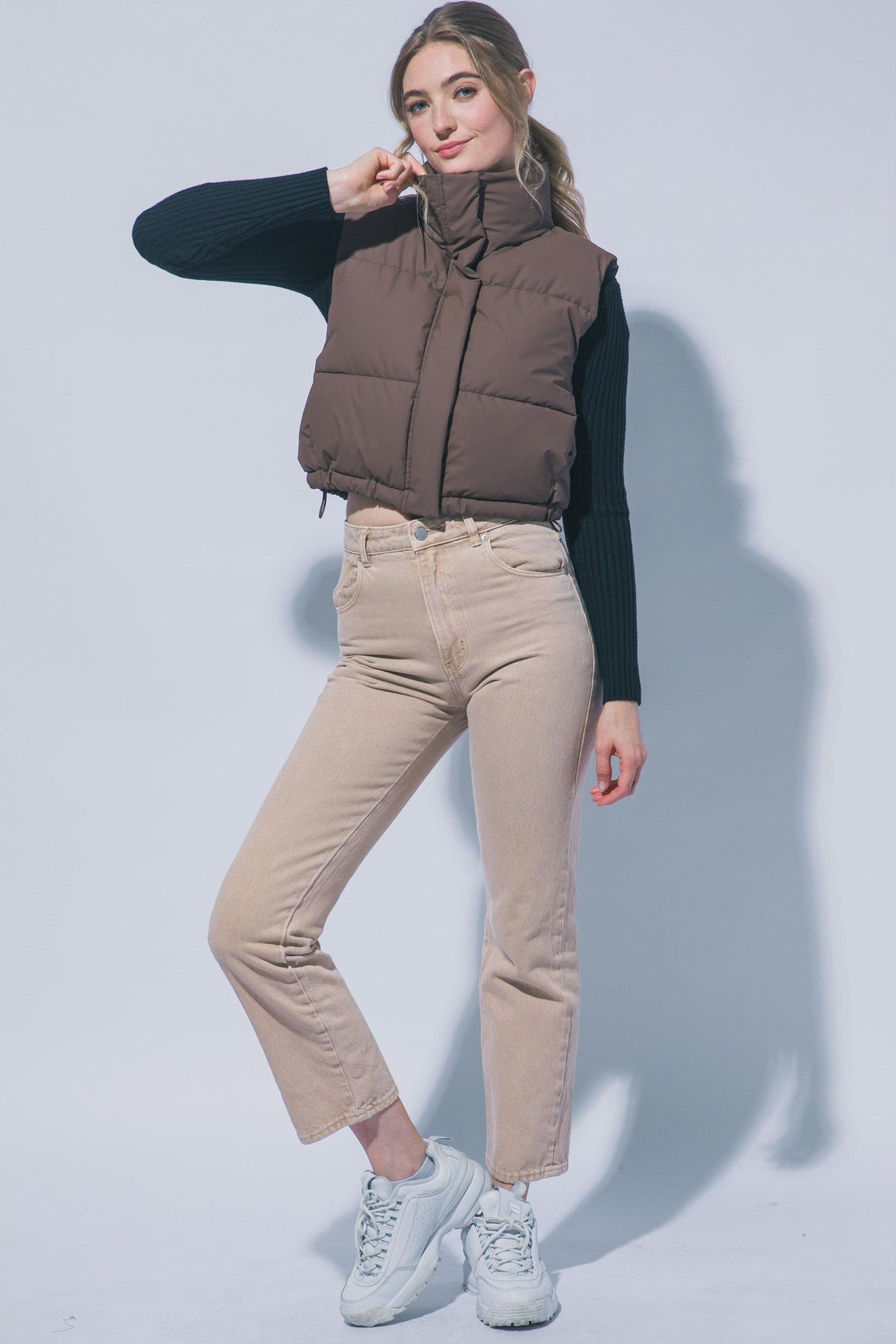 Chaleco puffer corto con cuello alto — 5137VN