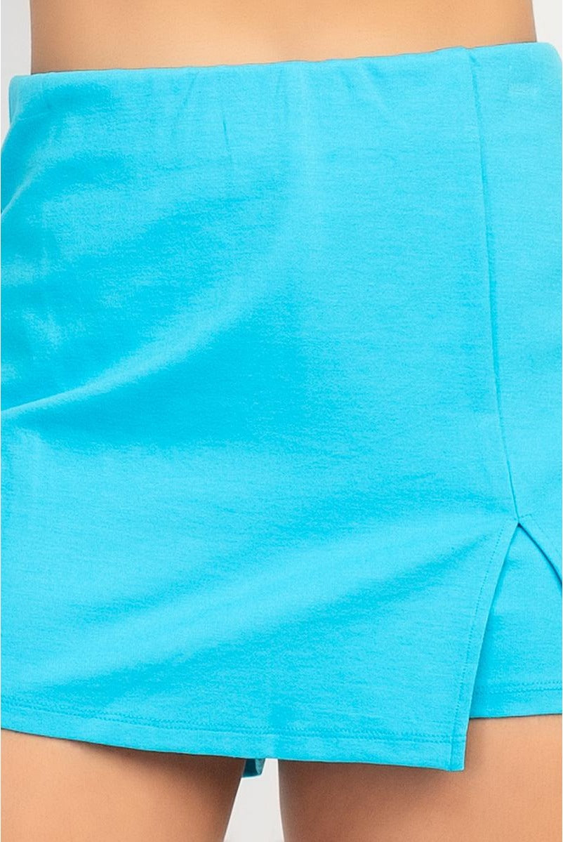 Falda short de punto roma con abertura — ISP3302