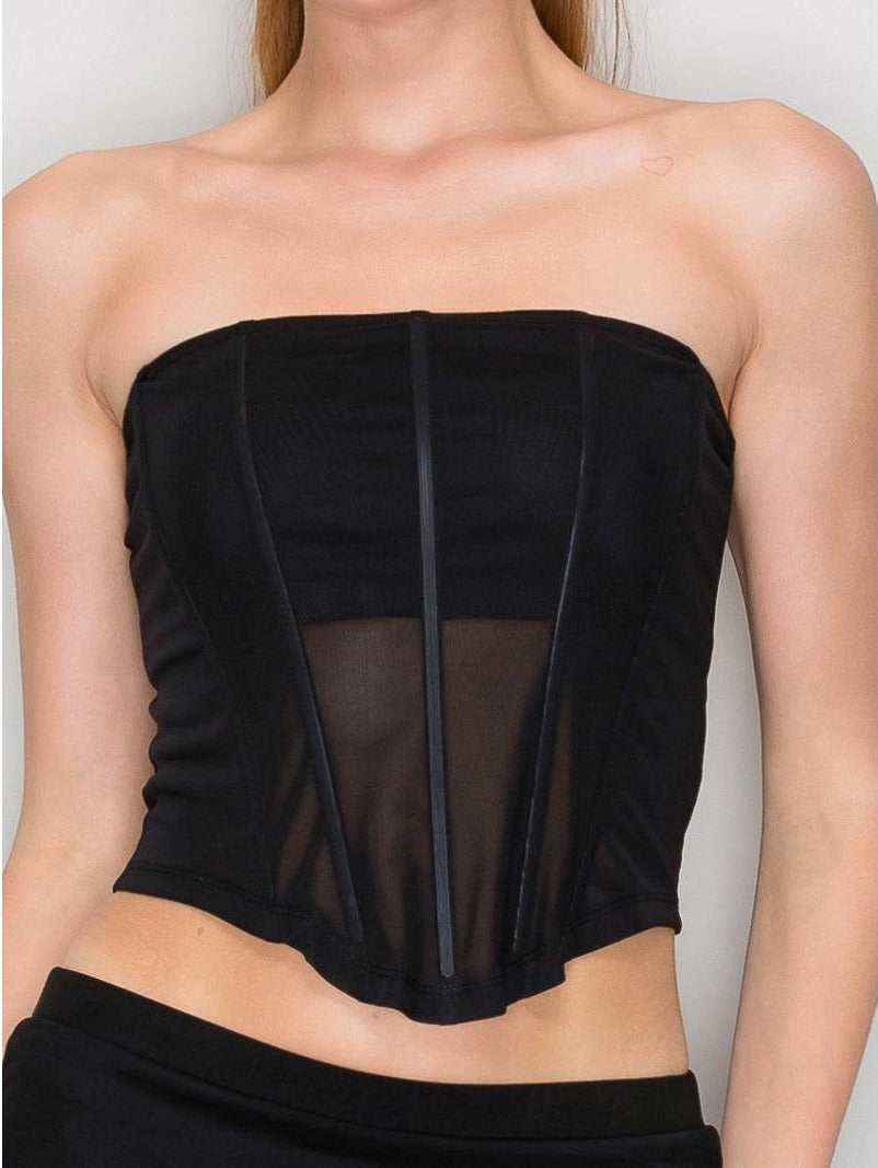 Top corsé de malla — IT93541