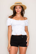 Blusa campesina con manga abullonada — TY42239
