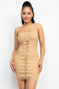Vestido mini con cordones cruzados al frente — ID5209