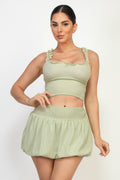 Top crop con tirantes de holán — HMT57190
